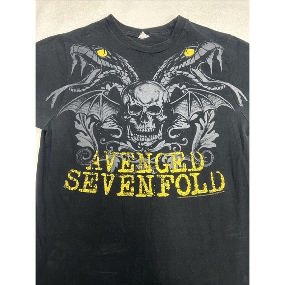 Vtg Y2K Avenged Sevenfold 2006 Black Snake & Skull Graphic T-Shirt Size Medium - Picture 3 of 9